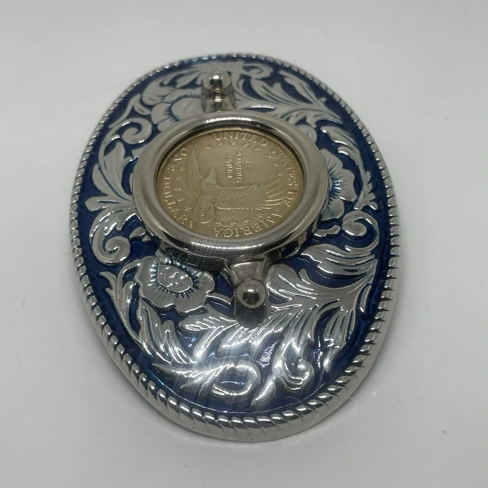 United States Of America One Dollar Coin Belt Buckle Pluribus UNUM USA‎